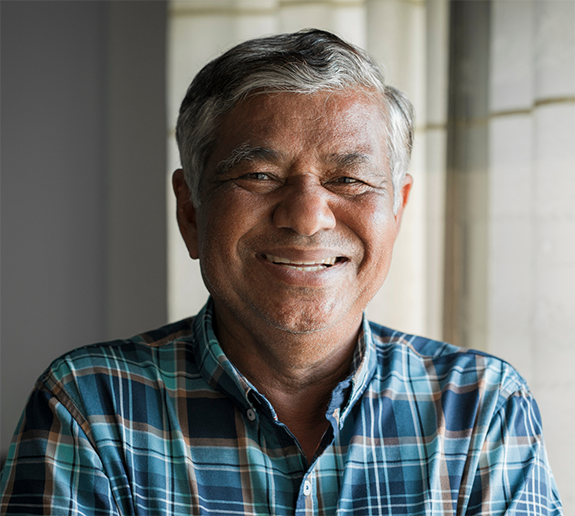 Older man in button up shirt